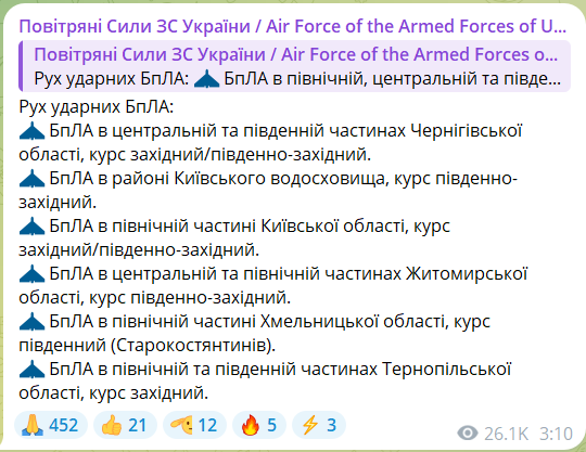Атака "Шахедів": у Києві оголосили повітряну тривогу (відбій)